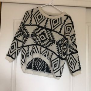 Off white Aztec print crop sweater